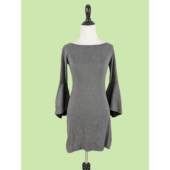 Bailey 44‎ Dress XS Women's Bell Sleeve Ponte Knit Shift Gray Mini - Picture 1 of 6